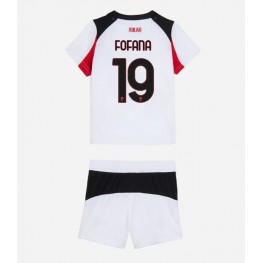 AC Milan Youssouf Fofana #19 Uit tenue Kids 2025-26 Korte Mouw (+ Korte broeken)
